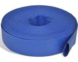 Brandslang - Waterslang 50 Meter - 1 Inch (25 mm) - Blauw - Platte Afvoerslang voor Waterpomp - Versterkt Polyester & PVC - 3 Bar Werkdruk