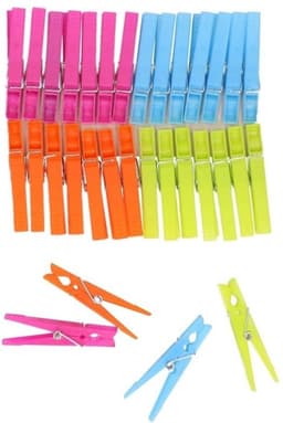 Wasknijpers - 96x stuks - gekleurde knijpers / wasspelden - Kunstof — thumbnail 4