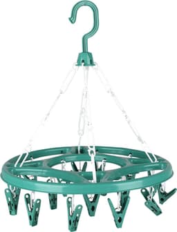 Urban Living Wasgoed droogcarrousel/droogmolen - 18 clips/knijpers - groen - kunststof - 32 cm — thumbnail 1