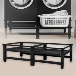 Wasmachine verhoger, Wasmachine Onderstel dubbel 61x53.5x37 cm met uitschuifplank in zwart ML design — thumbnail 4