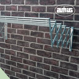 Wanddroogrek Uittrekbaar Aluminium Droogrek 80cm - Roestvrij en Corrosiebestendig - Eenvoudige Wandmontage - Inklapbaar Ruimtebesparend - Binnen en Buiten Gebruik - Zilver - Metaal Wanddroogrek — thumbnail 4
