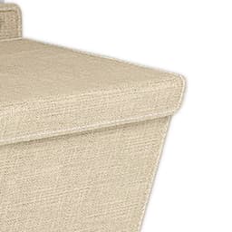 iBright hangende wasmand met Deksel - Inklapbare waszak - 60 Liter - Inclusief Muurbevestiging - Beige — thumbnail 4