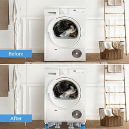 Wasmachine verhoger met 8 poten en 4 wielen - verstelbare wasmachines - antislip en schokdempend - belasting 200 kg (41-65 cm, 9-11 cm) Wasmachine verhoger — thumbnail 3