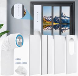 Raamafdichting voor airconditioning - 4 stuks - mobiele airconditioner - raamadapter - 15 meter afvoerslang - diameter 13 cm - raamafdichting — thumbnail 1