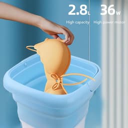 Draagbare Mini-Wasmachine en Droger - Emmerwasmachine met Centrifuge - Opvouwbare Ondergoedsokken Wasmachine voor Studentenflat Dorm Camping RV Travel (Blauw) — thumbnail 2