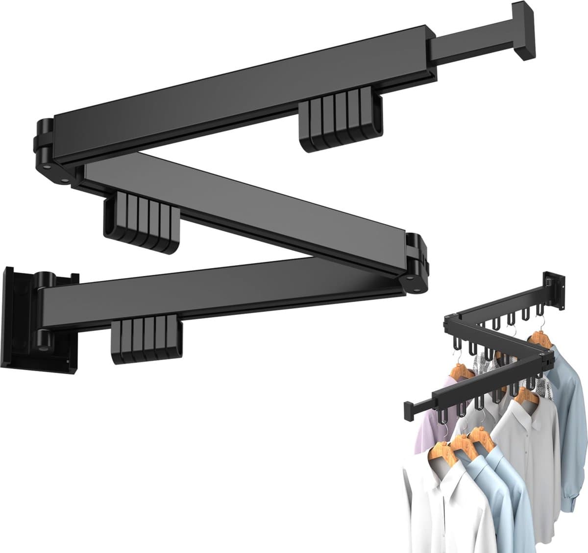 Home4u® - Wanddroogrek - Droogrek Inklapbaar - Wasrek Inklapbaar - Droogrekken - Wasrek Hangend — afbeelding 1