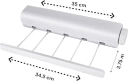 Waslijn Uittrekbaar - Wit - 3.75 meter - Ruimte Besparend - Roldrooglijn - Geschikt voor Binnen en Buiten — thumbnail 4