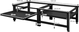 Wasmachine verhoger, Wasmachine Onderstel dubbel 61x53.5x37 cm met uitschuifplank in zwart ML design — thumbnail 3