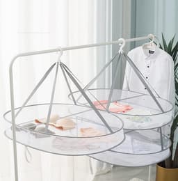 Trui Droogrek Mesh Opvouwbaar plat kledingdrogerrek - Groot Hangend Droogrek - Kleding Drooghanger Draagbaar - Voor Wasgoed Binnen Buiten — thumbnail 3