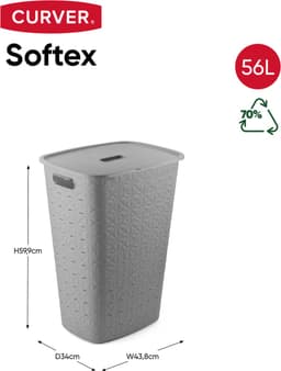 Curver Softex Wasbox - 56L - 43,8x34x59,9cm - Taupe — thumbnail 2
