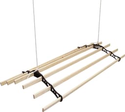 Droogrek Ophangbaar - Zwart - 2.4 meter - plafond wasrek — thumbnail 4