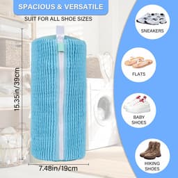 Schoenwaszak voor Wasmachine - 1 Stuks Waszak voor Wasdroger & Wasmachine - Herbruikbare Reinigingshoes voor Sneakers - 360° Diepe Reiniging Geschikt voor Alle Schoenen - Met Zelfsluitende Rits — thumbnail 5
