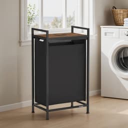 VASAGLE - Wasmand - Wasmand met Plank - Wassen Organizer - Oxford Stof - Metalen Frame — thumbnail 4