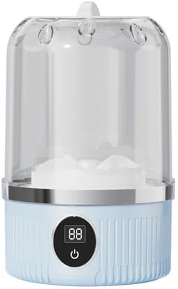 Draagbare mini-wasmachine, 1 liter, met digitale timer voor ondergoed, sokken, babydoekjes, ideaal voor appartementen, hotels, op reis en als Vaderdagcadeau - blauw — thumbnail 1