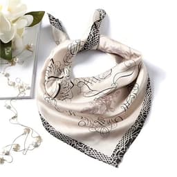 Sjaaltje - Scarf- Accessories - Dames- Bandana's- Halsdoek - Imitatie Zijde - Roos - Khaki — thumbnail 3