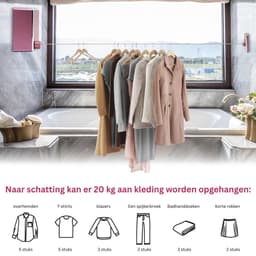 CLVP® Waslijn Uittrekbaar - Wanddroogrek - Wasdraad — thumbnail 2