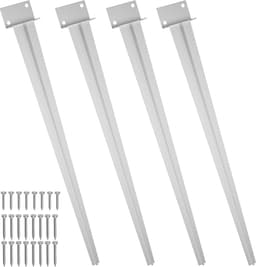 4x Grondhulsset Grondanker Paalhouder 83x60x700 mm – Verzinkt Staal – Zonder Beton – Voor Schutting, Pergola, Carport & Tuinhuis – Zilver — thumbnail 1