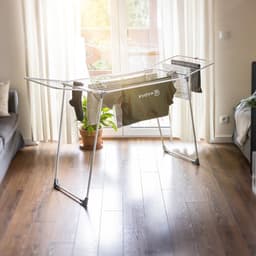 KADAX groot droogrek met 18m droogoppervlak, opvouwbare wasdroger met vleugels, stabiel wasdroogrek met vleugels voor binnen buiten, droogtrommel (wit) — thumbnail 5