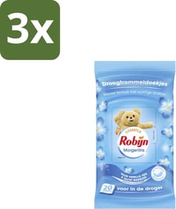 Robijn Droogtrommeldoekjes Morgenfris 20 stuks per verpakking - Bulkverpakking - 3 stuks — thumbnail 1