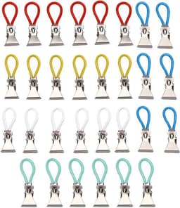 30x Handdoekclips Rood Wit Blauw Geel Groen - Multifunctionele Klemmen voor Keuken en Kleding — thumbnail 4