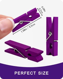 100 Mini Houten Wasknijpers in Regenboogkleuren - Kleine Knijpers voor Foto's, Kaarten en Knutselprojecten, Inclusief 90 Meter Ophangtouw — thumbnail 2