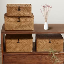 CLVP® Rieten Wasmand met Deksel - 36x23x17 CM — thumbnail 3