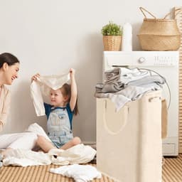 Wasmand met deksel 45 liter - Smalle en compacte wasverzamelaar — thumbnail 3