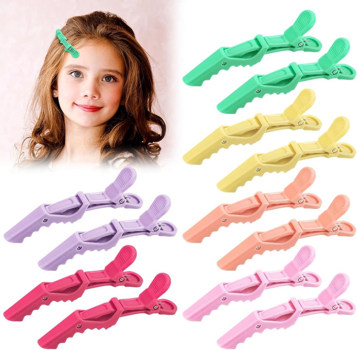 Professionele Krokodil Haarspeldjes voor Dames en Meisjes - 12 Stuks met Antislip Grip — afbeelding 1