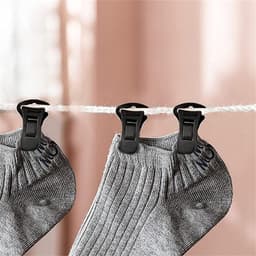 Sokkenhouders - 40 stuks - Sokken clips - Washaken Clip - Plastic - Waslijnknijpers - Antislip wasknijpers - Veelzijdig - Drooghaak voor kleding - Sokkenklemmen voor Wasmachine en Droger - Zwart — thumbnail 5