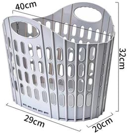 1 set - Opvouwbare wasmand - Slaapkamer - Badkamer - Opbergmand voor vuile was - Geschikt voor opbergen, grote capaciteit, openbare badkamer - 40*20*32 cm - grijs — thumbnail 4