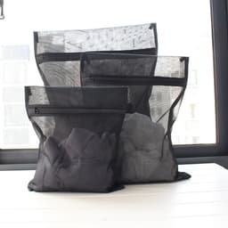Waszakken - 4 Stuks - Wasnetten - Travel Organizer - Polyester - Bescherm je Wasgoed en Wasmachine - Packing Cubes - Waszak voor Wasmachine - 25*30cm,30*40cm,40*50cm,50*60cm - Zwart — thumbnail 4