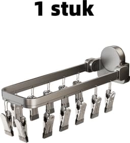 1 artikel - Droogrek - Kledingdroogrek - Zuignap - Balkonclip - Geschikt voor thuisgebruik, opvouwbaar kledingrek voor het drogen van sokken - 32 cm * 11 cm * 8,7 cm - Grijs — thumbnail 1