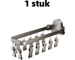 1 artikel - Droogrek - Kledingdroogrek - Zuignap - Balkonclip - Geschikt voor thuisgebruik, opvouwbaar kledingrek voor het drogen van sokken - 32 cm * 11 cm * 8,7 cm - Grijs — afbeelding 1