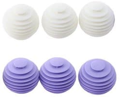 6-delige siliconen wasballen - Pluizen- & dierenharenverwijderaar - Herbruikbare droogballen voor wasmachine (Wit/Paars)-Belle's product