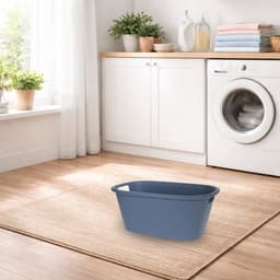 Bathroom Solutions Wasmand grijsblauw - 35 liter - kunststof - draagbaar - 60 x 40 x 25 cm — thumbnail 2