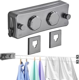 Uittrekbare Waslijn - Dubbele Kabel - Ruimte Besparen - Anti-doorzakken Design - 2 x 51 Meter — thumbnail 1