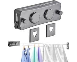 Uittrekbare Waslijn - Dubbele Kabel - Ruimte Besparen - Anti-doorzakken Design - 2 x 51 Meter