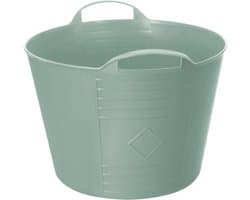 Excellent housewares Flexibele kuip / emmer - groen - 15 liter - kunststof - 35 x 28 cm - met handvatten — afbeelding 1