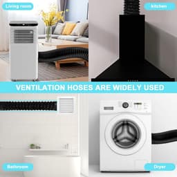 Flexibele Afzuigslang PVC Zwart - Aluminium Luchtkanaal 125 mm x 2,5m voor Afzuigkap, Badkamer & Droger - Inclusief Klemmen — thumbnail 5