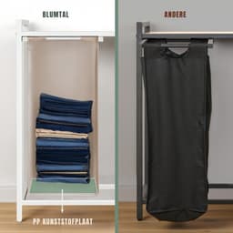 DYNA® Wasmand 2 Vakken - Wasmand - Wassorteerder - Crème- ‎65cm x 36cm x 73cm — thumbnail 4