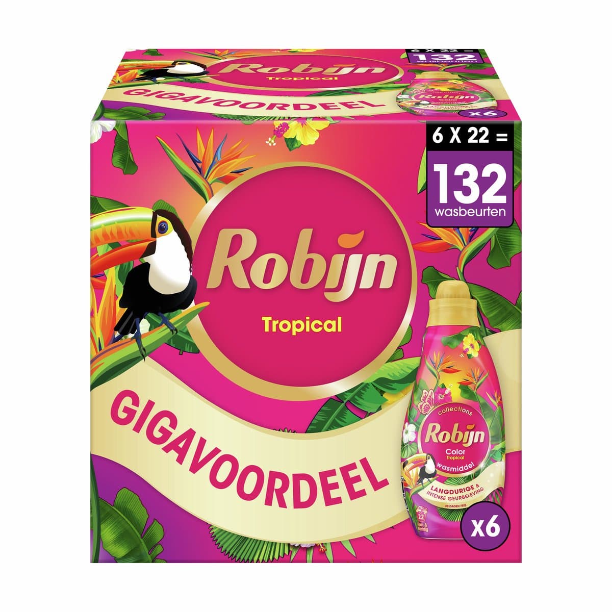 Robijn Klein & Krachtig Collections Vloeibaar Wasmiddel - Tropical - 6 x 22 wasbeurten — afbeelding 1