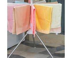 Wasdroogrek met 360 graden draaibare en opklapbare constructie, betrouwbaar draagvermogen, roestvrij staal, 2 lagen, wit
