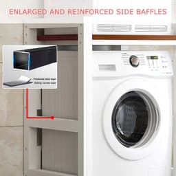 Wasmachine Opbergunit - Stapelrek Droger - Ruimte Besparen - Stevig Koolstofstaal - 75x65x105cm - Wit — thumbnail 1
