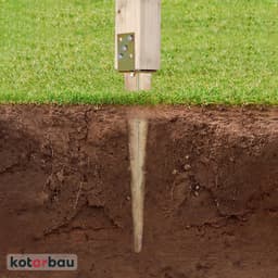 Grondanker - Paalhouder Paalvoet - Hekwerk Plaatsen - Verstelbaar Verzinkt Staal - 70 cm - Goudkleurig — thumbnail 3