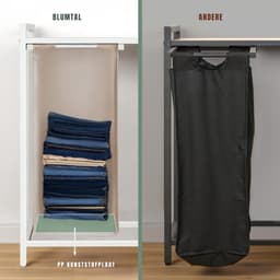 SAVI® Wasmand 2 Vakken - Wasmand - Wassorteerder - Wit - Crème - Bamboe- ‎36cm x 65cmx 73cm; 5700 g — thumbnail 4