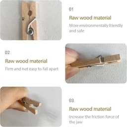 100 stuks Mini Houten Wasknijpers 2,5 cm voor Decoratie, Knutselen en Foto's — thumbnail 3