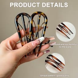 6x Grote U-Vormige Haarspelden Set - Sterke Franse Haarpennen voor Dik & Dun Haar — thumbnail 5