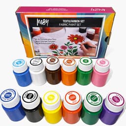 Bastelzone Textielverf Set - 12 kleuren, 30 ml per flesje - Machinewasbaar — thumbnail 4