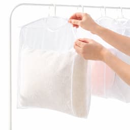 Kussen Droogzak – 2 Stuks – Wasnet voor Kussens & Knuffels – Hangend Droognet – Multifunctionele Waszak – Polyester – 47×53 cm – Wit — thumbnail 1