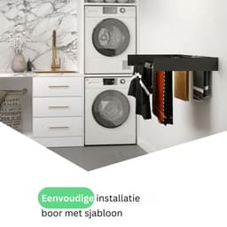 CLVP® Wanddroogrek - Droogrek Inklapbaar - Wasrek - Droogtoren - Droogrekken -Zwart — thumbnail 3